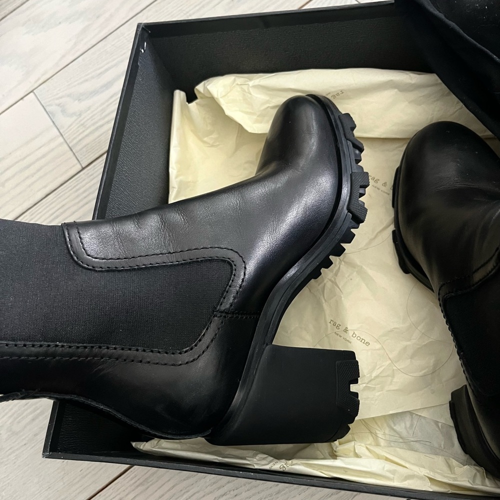 Rag & Bone Shiloh Black Heeled Chelsea Boot - Picture 5 of 6
